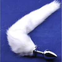 Metal Butt Plug Medium w/ White Tail