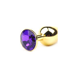 Gold Anal Plug Small w/ Purple Diamante