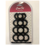 4 Pc Silicone Cock Ring Set Black