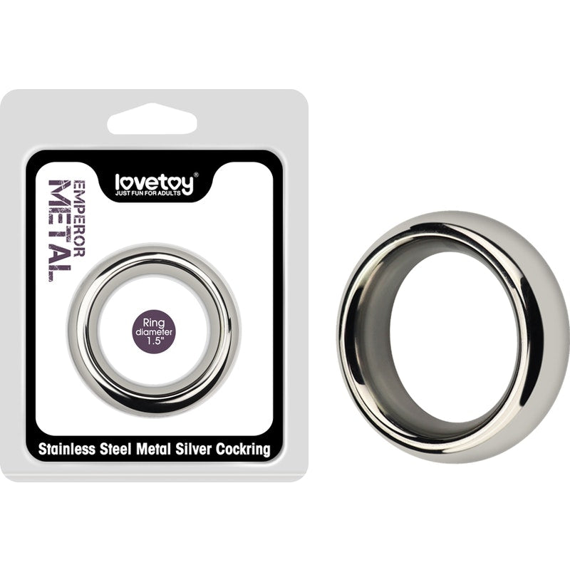 Stainless Steel Silver Cockring 1.5 in