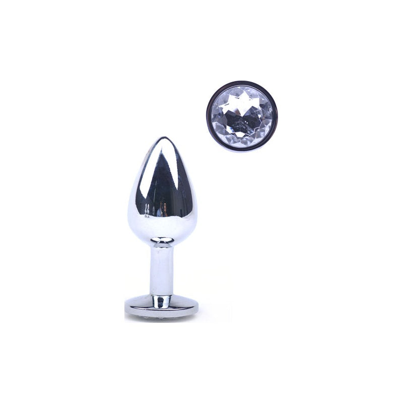 Metal Butt Plug Clear Small