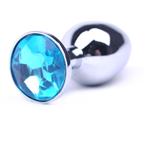 Metal Butt Plug Blue Small