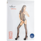 Bodystocking Fishnet  With Open Cleavage Black