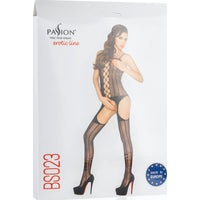 Bodystocking Fishnet  With Open Cleavage Black
