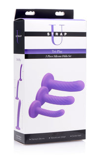 Tri-Play 3 Piece Silicone Dildo Set