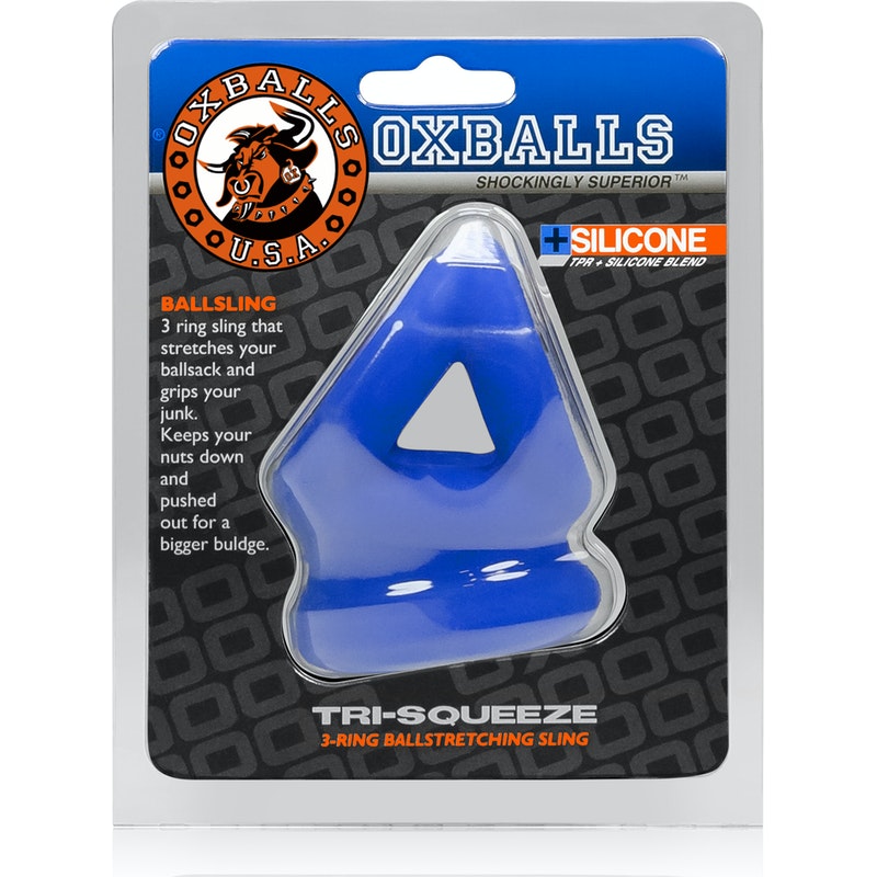 Tri Squeeze Cocksling Ballstretcher Cobalt Ice