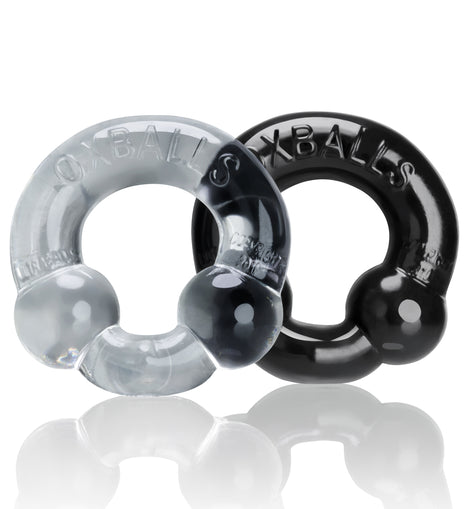 Ultraballs 2 Pack Cockring Black And Clear