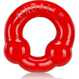 Ultraballs 2 Pack Cockring Steel And Red