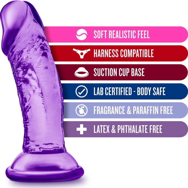 B Yours Sweet N Small  Dildo with Suction Cup 4in Purple