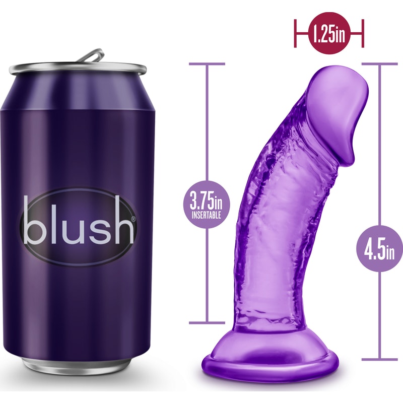 B Yours Sweet N Small  Dildo with Suction Cup 4in Purple