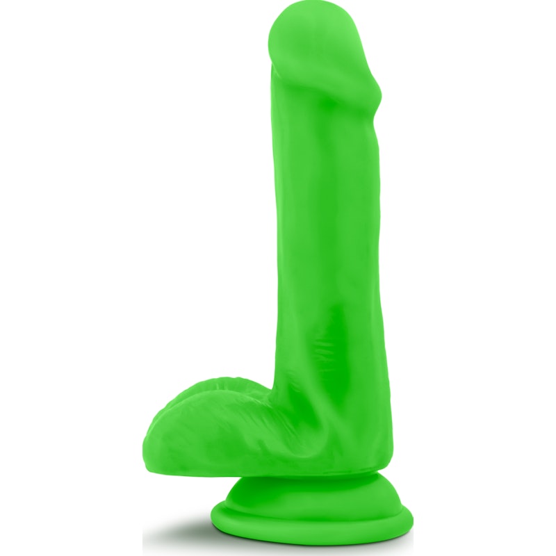 Neo Dual Density Cock With Balls 6 Inch Neon Green