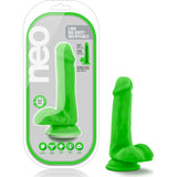 Neo Dual Density Cock With Balls 6 Inch Neon Green