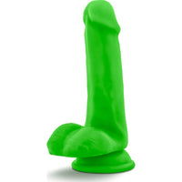 Neo Dual Density Cock With Balls 6 Inch Neon Green