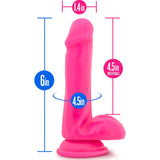 Neo Dual Density Cock With Balls 6 Inch Neon Pink