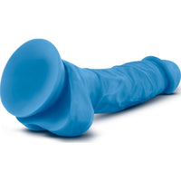 Neo Dual Density Cock With Balls 7.5in Neon Blue