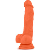 Neo Elite 7.5in Silicone Dual Density Cock with Balls Neon Orange