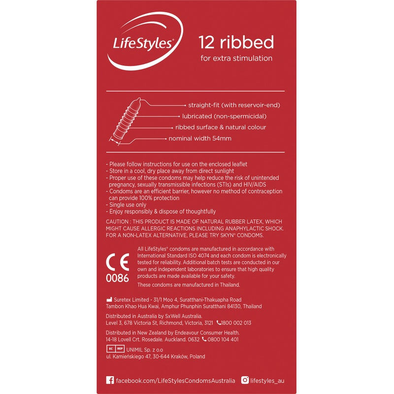 LifeStyles Ribbed Condoms 12