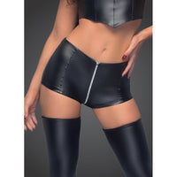 High Waist Power Wetlook Shorts With Zipper