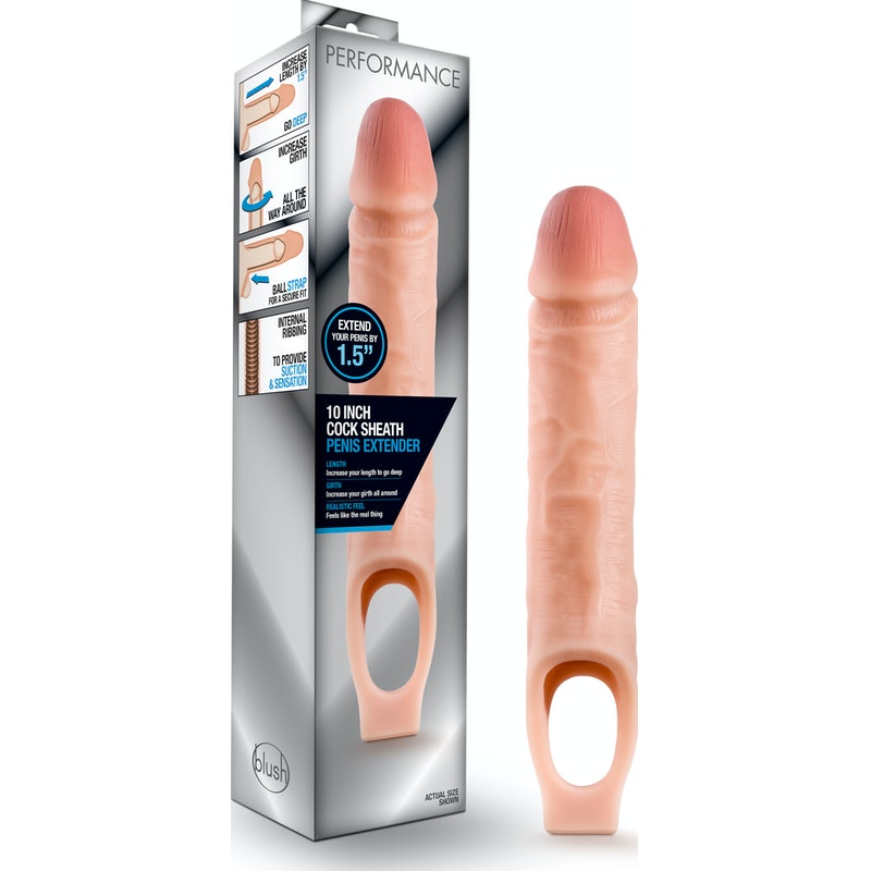 Performance 10in Cock Sheath Penis Extender Vanilla