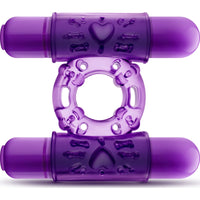 Play With Me Double Play Dual Vibrating Cock Ring Purple