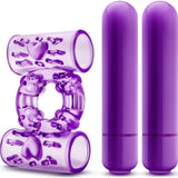 Play With Me Double Play Dual Vibrating Cock Ring Purple