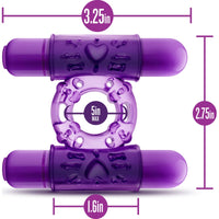 Play With Me Double Play Dual Vibrating Cock Ring Purple