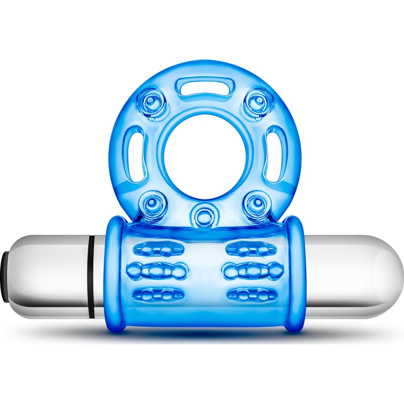 Stay Hard 10 Function Vibrating Bull Ring Blue