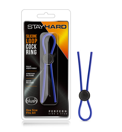 Stay Hard Silicone Loop Cock Ring Blue