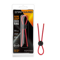 Stay Hard Silicone Loop Cock Ring Red