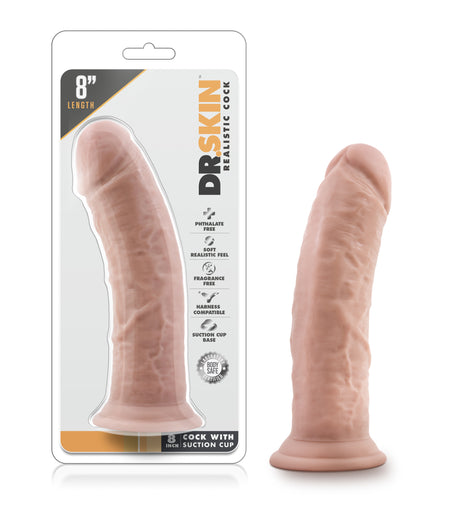 Dr Skin 8in Cock With Suction Cup Vanilla