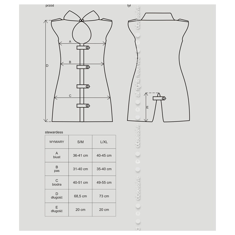 Stewardess Costume 3pcs Grey
