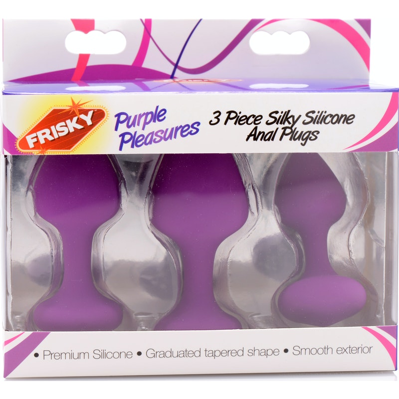 Purple Pleasures 3 Piece Silicone Anal Plugs