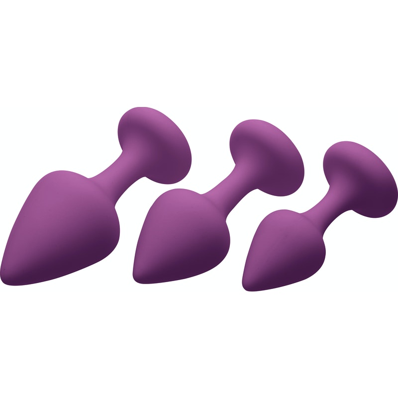 Purple Pleasures 3 Piece Silicone Anal Plugs