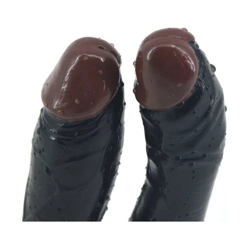 Double Dildo w Suction Black