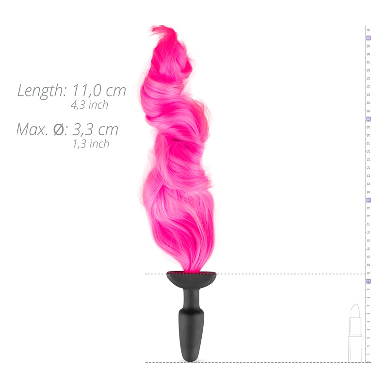 Silicone Butt Plug With Tail Pink