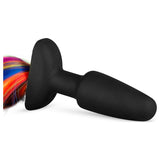 Silicone Butt Plug With Tail Rainbow