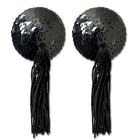 Black Sequin w Black Tassel Pastie