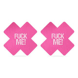 FUCK ME Cross Pattern Nipple Pasties Twin Pack