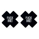 FUCK ME Cross Pattern Nipple Pasties Twin Pack