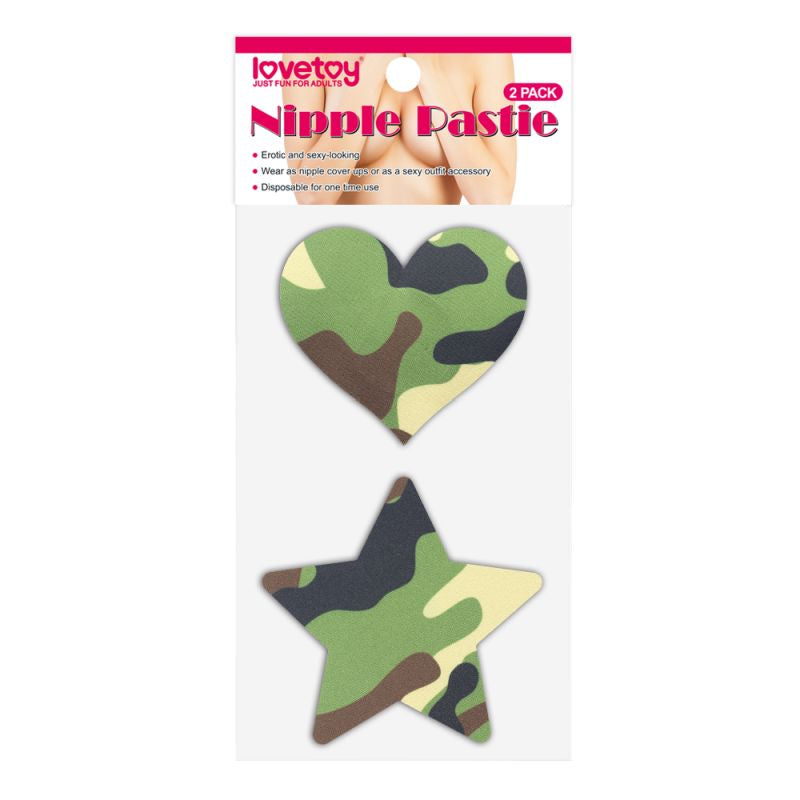 Camo Stars and Heart Nipple Pasties Twin Pack