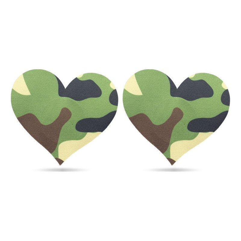 Camo Stars and Heart Nipple Pasties Twin Pack