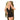 Earth Shaker V-neck Mini Dress w Gathering and Thong Black