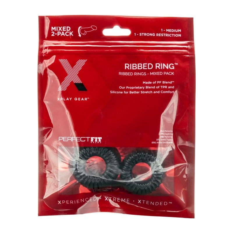 Xplay Stretch Ribbed Ring Slim 2 Pc