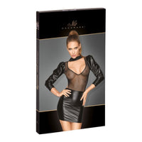 Power Wetlook Tulle Dress w Bouffant Sleeves