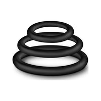 Performance Silicone Cock Ring 3 Pc Set Black