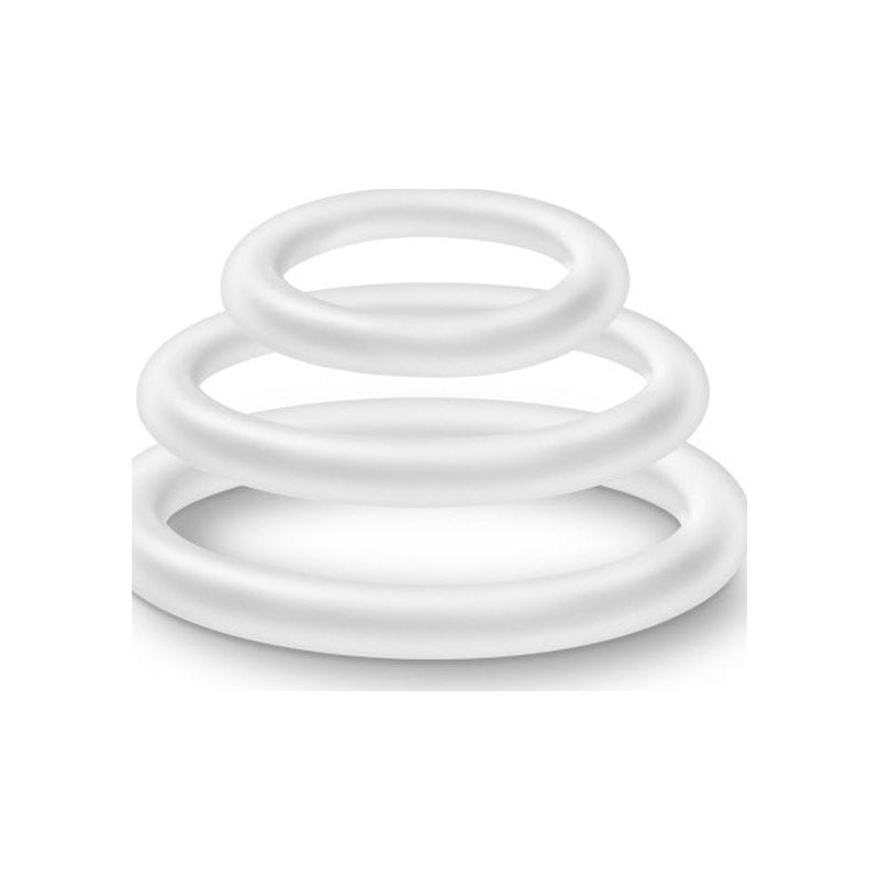 Performance Silicone Cock Ring 3 Pc Set White