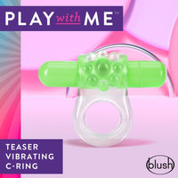 Play  with  Me Teaser Vibrating Cock Ring Green