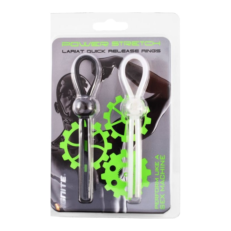 Silicone Lasso Rings 2 Pc Black/White