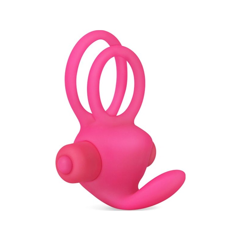 Power Clit Duo Silicone Cockring Pink