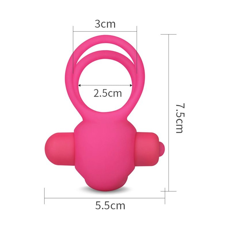 Power Clit Duo Silicone Cockring Pink